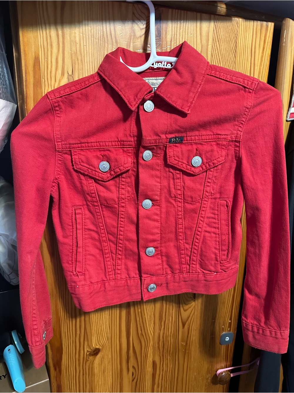Ralph Lauren Bright Red Kids Denim Jacket